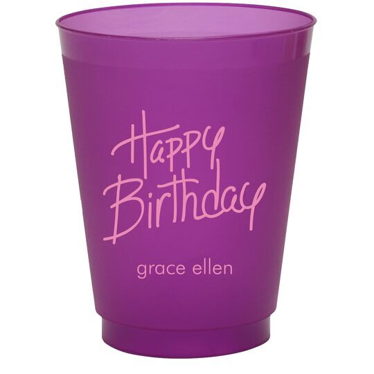 Fun Happy Birthday Colored Shatterproof Cups